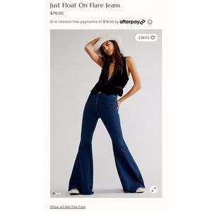 Free People Just Float On Flares Dark Wash 29 Tall